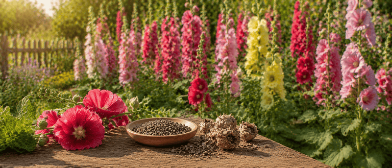 Hollyhock Seeds: A Complete Guide to Growing Tall and Colorful Hollyhock Flowers (Alcea rosea)