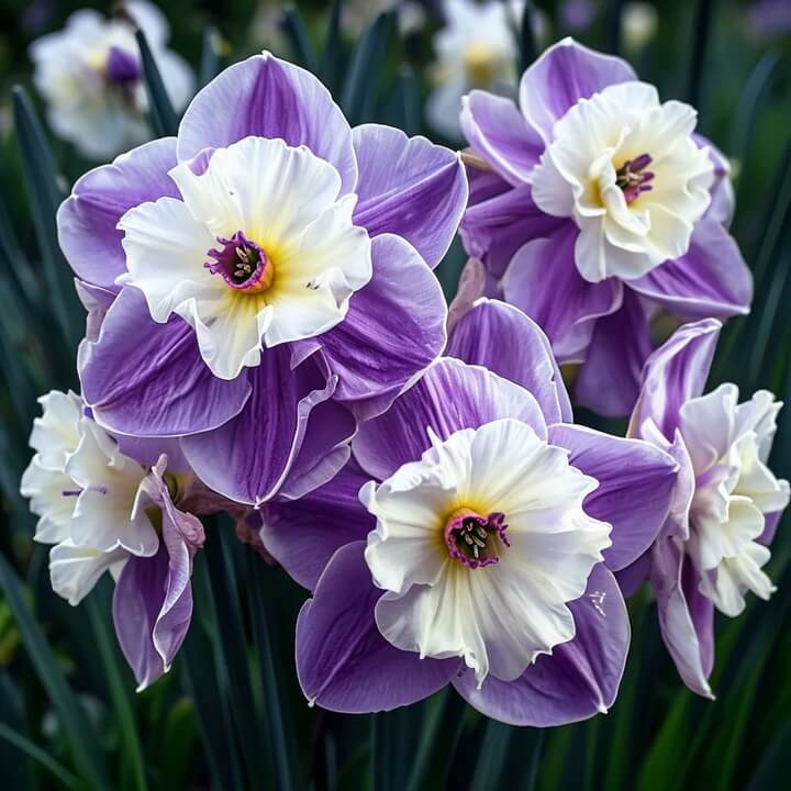 Blue & White Double Petal Daffodil Seeds - Flower Plant