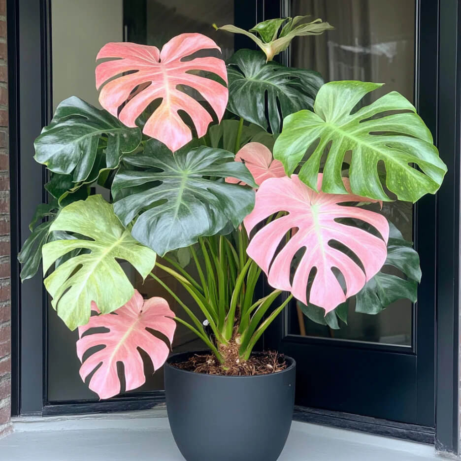 Green and Pink Monstera Seeds, Herbal
